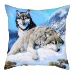 45x45 cm poliesterio laukinės gamtos spausdinimo pagalvėlės užvalkalas Wolf King foto pagalvės užvalkalas namų sofos dekoravimui pagalvės užvalkalas 45x45cm