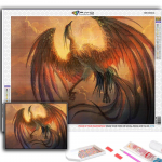5D &bdquo;pasidaryk pats&ldquo; deimantinis paveikslas &bdquo;Phoenix&ldquo; kryžminio dygsnio deimantų siuvinėjimo mozaika Full Round 20X30CM