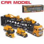 Statybiniai žaislai Automobiliai 7 vnt. 1 rinkinys:48 sunkvežimių vežėjas vaikai žaidžia transporto priemones 2 3 4 metų berniukams, traukiamas atgal lydinio transportavimo automobilis