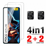 [2 objektyvo plėvelė + 2 ekrano stiklai ]Neįbrėžimų HD permatoma grūdinto stiklo apsauginė plėvelė, skirta XIAOMI POCO X5 5G / X5 Pro 5G fotoaparato objektyvo plėvelei Xiaomi POCO X5 Pro 5G balta