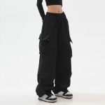 Elastingas juosmuo Pavasarinis laisvalaikio moteri&scaron;kos krovininės kelnės Madingos gatvės apranga Harem Joggers Ilgio kulk&scaron;nis Oversize laisvos kelnės mergaitėms L