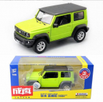 1:26 mastelio Suzuki Jimny lydinio automobilio modelio garsas ir &scaron;viesa, traukimas atgal, kolekcijos modeliavimas, visureigių slegiamos transporto priemonės, automobilių žaislai vaikams 1/26-14x6.5x6cm žalia