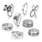 Žiedas Bohemian Jewelry Dovanų žiedų rinkinys Vestuvių vakarėliui Moteri&scaron;kas žiedas sidabras