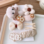 9-10 vnt/rinkinys Lovely Hair Clip plaukų juostos rinkinys mažoms mergaitėms Retro pieno kavos spalvos plaukų segtukų plaukų virvių rinkinys Kawaii Kids galvos apdangalai