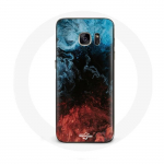 Coque pour Samsung Galaxy S6 edge fond de texture abstraite rouge noir bleu