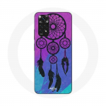 Coque pour Xiaomi Redmi Note 11S Attrape R&ecirc;ve Noir Fond Bleu et Violet