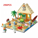 Zombiai Statybinės kaladėlės Žaislai Didelės bangos paplūdimio nuotykiai mažų dalelių PVZ ateities scenos plytos vaikams dovanų žaislas be dėžutės