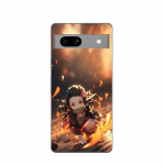 Maniacase dėklas Google Pixel 7a telefonui Demon Slayer Nezuko 3D meno anime Manga juoda
