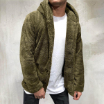 Vyri&scaron;kas rudens žiemos naujas grynos spalvos gobtuvas laisvas laisvalaikio pliu&scaron;inis striukė