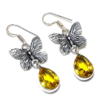 Citrine Gemstone Handmade 925 Sterling Silver Gift Jewelry Earring 1.89 b2e84