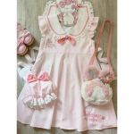 Saldi Kawaii nėriniuota rožinė A formos midi suknelė moteri&scaron;ka Y2k miela ta&scaron;kelių lankelio dizaino V formos kaklo suknelė be rankovių 2024 m. vasaros japonų mada