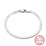 Papuo&scaron;alai S925 sterlingo sidabro apyrankės plok&scaron;čios gyvatės kaulo a&scaron;menys 16.5cm