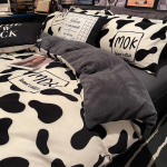 Žiemos pieno flanelės 4 dalių rinkinys Flange Plus Flannel Paklodės Paklodės Kepurės Lova 3 dalių rinkinys 1.2m
