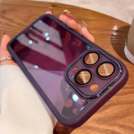 Mink&scaron;tas matinis skaidrus telefono dėklas, skirtas iPhone Samsung Xiaomi Redmi Pure Color smūgiams atsparus TPU apsauginis galinis dangtelis iPhone SE (2020)/(2022) violetinė