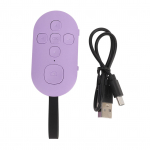 Bluetooth nuotolinio valdymo pultas telefono puslapių vartymui, įkraunamas nuotolinio valdymo pultelis, asmenukių darymo mygtukas, laisvų rankų įranga i&scaron;maniesiems telefonams Purple