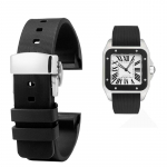 Klasikinis 20 23 mm laikrodžio dirželis Cartier Santos Sandoz Santos 100 serijai, silikoninis laikrodžio dirželis, guminiai vyri&scaron;ki ir moteri&scaron;ki laikrodžio priedai 23mm