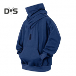 Vyri&scaron;kas žieminis džemperis su gobtuvu, auk&scaron;ta apykakle, kaklo apsauga, užtraukiamas per galvą, ilgomis rankovėmis, su didele ki&scaron;ene, elastingais rankogaliais ir apačia, laisvas, kasdienis sportinis vir&scaron;us M