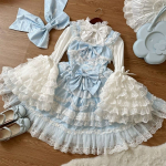 Japoni&scaron;ka gotikinė Lolita Suknelė Moteri&scaron;ka Kawaii Bow Bear nėriniuota suknelė ilgomis rankovėmis Princesės suknelė Helovino kostiumo dovana mergaitėms M