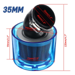35/40/42/45/48 mm lenkimo alkūnės kaklo motociklo oro filtro valiklis tinka 125-250 cc ATV Pit Dirt Bike Apta&scaron;kymui atsparus mėlynas
