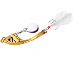Spinneris 7g 10g 15g Metalinis Vibu Žvejybos Masalas Trollingui Besisukantis &Scaron;auk&scaron;telis Vobleris Skęstantis Kietas Masalas Su Blizgučiu Pesca E&scaron;eriams Lydekoms 7g/5cm auksas