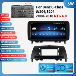 Hizpo 10.25 Automobilinis multimedijos grotuvas GPS navigacija 4G Carplay I&scaron;manusis ekranas Android Auto Mercedes Benz C-Class W204/S204 2008-2010 NTG 4.0 6W 6G 64G AI