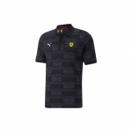 Puma FW22 Ferrari Racing Series Polo mar&scaron;kinėliai su trumpomis rankovėmis su logotipų atspaudu vyrams Polo mar&scaron;kinėliai Juodi 535844-01 XS