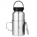 LIXADA 1050ml nerūdijančio plieno vandens butelis nepralaidus sportinis butelis su 750ml vandens puodeliu lauko stovyklavimui, žygiams Bottle & Water Cup gray