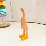 1 vnt. geltonas lietsargio ančiuko skulptūros amatas Ornamentas namų sodo dekoracijoms Kieme Mielas lietaus botų ančiukas Simuliacinis ančiuko statulėlė 17.8 4.5 3.5cm geltona