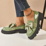 Madingi 35-42 dydžio PU odiniai moteri&scaron;ki loaferiai Briti&scaron;ko stiliaus platforminiai batai Biuro moterims Lengvi laisvalaikio batai Įsispiriami Zapatos De Mujer 40 žalia