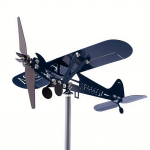 Metalinis lėktuvas vėtrarodis 3D Piper J3 Cub Vėjo suktukas Vėjo malūnas Sodo dekoras Namų lauko stogas Lėktuvo krypties indikatorius Vėjo kryptis P1C8