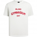 Emporio Armani EA7 SS25 Raidžių Spaudos Apvalios Kaklo Megztinis Trumpomis Rankovėmis Mar&scaron;kinėliai Vyri&scaron;ki vir&scaron;utiniai drabužiai 7M000249-AF13509-U0005 M