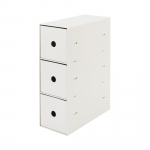 MUJI Perdirbtas polipropilenas Smulkių daiktų laikymo dėžutė 3 vnt. Baltos spalvos 11 cm P x G x 32 cm 83904425 Dėžutė, Pakopos, Pilka, Apie. 24,5 cm A,