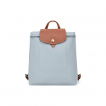 Longchamp Le Pliage Užsegimas spaudėmis ir užtrauktuku Perdirbtas poliamido drobės kuprinė Moteri&scaron;ka kuprinė Mėlyna Ruda 1699089P80 Basic Set (Bag)