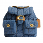 Coach Tabby 22 Rai&scaron;teliu užsegamas Audinio Kuprinė Maža Moteri&scaron;ka kuprinė Indigo CZ747-B4IN Basic Set (Bag+Dust Bag)