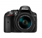 Nikon D5300 skaitmeninis veidrodinis fotoaparatas su VR objektyvu, juodas [Atnaujintas] AF-P 18-55 rinkinys, (D5300LKP18-55) juoda
