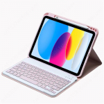 Klaviatūros dėklas iPad 10.2 7 8 9-osios 10-osios kartos Funda Pro 11 Air 4 5 3 2 10.9 9.7 10.2 10.5 Rusų Ispanų Klaviatūros Dangteliai For iPad 5 6 rožinė
