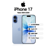 Apple iPhone 17 i&scaron;manusis telefonas palaiko Nano-SIM+eSIM, naujas ir neaktyvuotas 256GB mėlyna