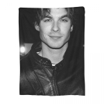 Damonas Salvatore The Vampire Diaries Antklodės Mink&scaron;ta &Scaron;ilta Flanelinė Mesti Antklodė Lovos Patalynė Miegamojo Svetainės I&scaron;kylos Kelionės Namų Sofos 180x230cm