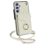Odinė rankinė per petį Kortelių dėklas Žiedas Dėklas telefonui Samsung Galaxy S23 S24 Ultra S22 S21 FE S20 A55 A54 A14 Note20 Mai&scaron;elio dangtelis For Galaxy S24Ultra balta