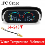 Naujas 12v/24v Automobilinis 2 viename LCD skaitmeninis ekranas Vandens temperatūra+ Voltmeteris+Temperatūros jutiklis+Adapteris(Neprivaloma)Universalus automobiliams 1PC Gauge