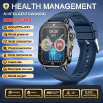 Naujas Vyri&scaron;kas Tikslus Sveikatos Diagnozės EKG I&scaron;manusis Laikrodis Kraujo Spaudimas Kraujo Deguonis Kraujo Riebalai &Scaron;lapimo Rūg&scaron;tis Temperatūra Bluetooth Skambutis I&scaron;manusis Laikrodis Accurate diagnosis mėlyna