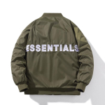 FEAR OF GOD FOG ESSENTIALS Vyri&scaron;ka stambi beisbolo striukė pavasariui, rudeniui ir žiemai M black