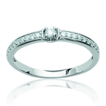 Bague Argent 'Scarlett' blanc argent&eacute; - 3 mm