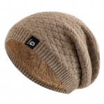 Naujos Unisex Slouchy žieminės kepurės Prideda Kailiu pamu&scaron;alu Vyri&scaron;kos ir Moteri&scaron;kos &Scaron;iltos Beanie Cap Kasdieninės etiketės Dekoro Žieminės megztos kepurės 55cm-60cm juoda