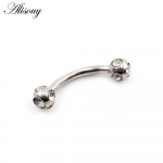 Alisouy 2PCS 16G nerūdijantis plienas 3mm CZ cirkonio rutulinis antakių lenktas &scaron;tangos lūpų žiedas, prigludęs Daith Helix Rook auskarai kūno auskarai sidabras