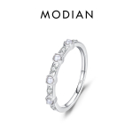 MODIAN 925 sterlingų sidabro paprastas pagrindinis apvalkalo perlų žavesys sujungiamas žiedas Eleganti&scaron;ki papuo&scaron;alai moterims Valentino dienos dovanos 5 sidabras