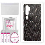 apgo Protective Skin Sticker for the back compatible with Xiaomi Mi Note 10, Wrap Film, Foil, Vinyl - Pattern Carbon Black Pixel