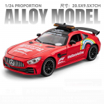 1/24 Benzs AMG GT Safety Car lydinio miniatiūrinis modelis Diecast metalinis modelis garsas ir &scaron;viesa vaikams žaislas dovanos kolekcija transporto priemonės raudona