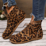 madingi moteri&scaron;ki žemakulniai ankle boots su leopardo ra&scaron;tu 2024 m. rudeniui, su rai&scaron;teliais, auk&scaron;tu aulu, laisvalaikio batai, moteri&scaron;ki, dirbtinio zom&scaron;o, mink&scaron;tu padu, darbo batai Botas Mujer 37 &scaron;viesiai ruda spalva