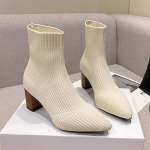 Mezgimo kulk&scaron;nies batai moterims Pavasario rudens mada Goth elastingos kojinės pompos Batai auk&scaron;takulniai Seksuali Suknelė Bateliai Moteri&scaron;ki 35 smėlis